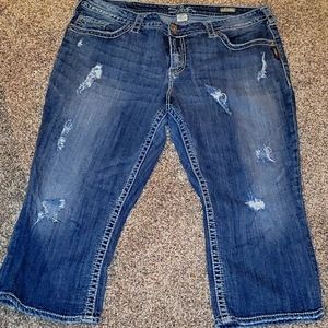 Silver Capri Jeans
